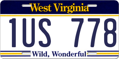 WV license plate 1US778