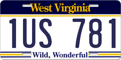WV license plate 1US781