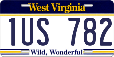 WV license plate 1US782