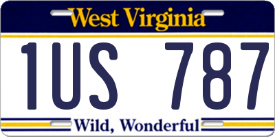 WV license plate 1US787