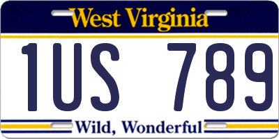 WV license plate 1US789