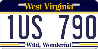 WV license plate 1US790