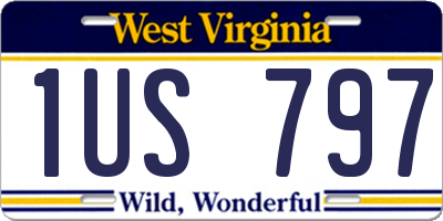 WV license plate 1US797