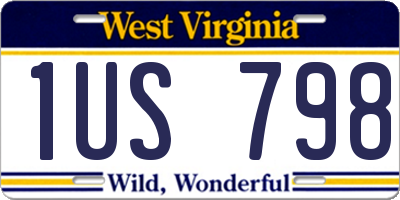 WV license plate 1US798