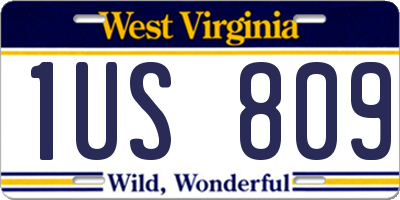 WV license plate 1US809
