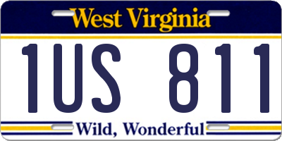 WV license plate 1US811