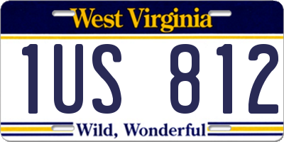 WV license plate 1US812