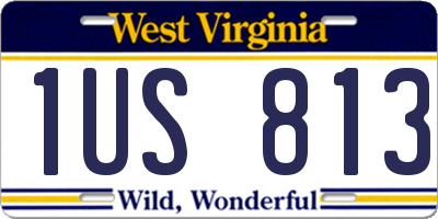 WV license plate 1US813