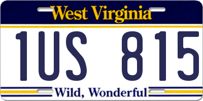 WV license plate 1US815