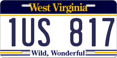 WV license plate 1US817