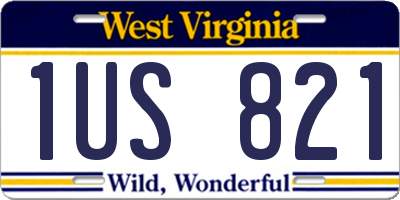 WV license plate 1US821