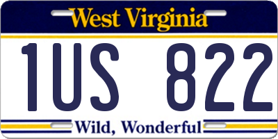 WV license plate 1US822