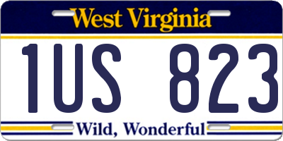 WV license plate 1US823