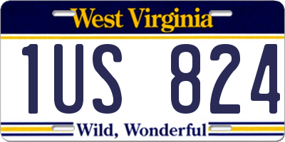 WV license plate 1US824