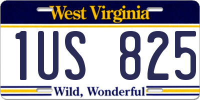 WV license plate 1US825