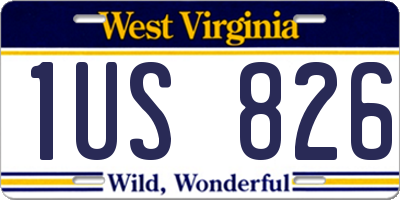 WV license plate 1US826