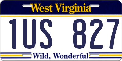 WV license plate 1US827