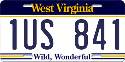 WV license plate 1US841
