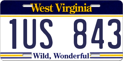 WV license plate 1US843