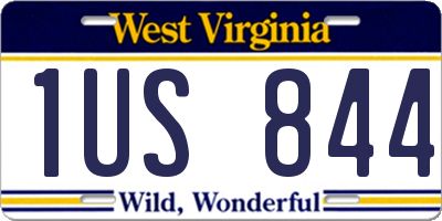 WV license plate 1US844