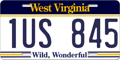 WV license plate 1US845