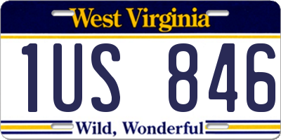 WV license plate 1US846