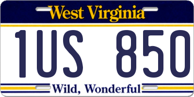 WV license plate 1US850