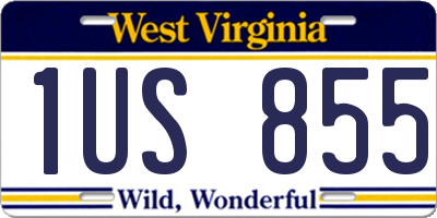 WV license plate 1US855