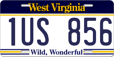 WV license plate 1US856