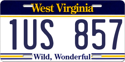 WV license plate 1US857