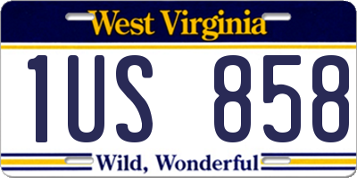 WV license plate 1US858