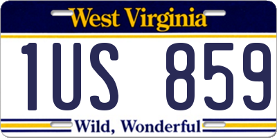 WV license plate 1US859