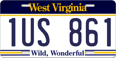 WV license plate 1US861
