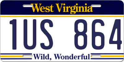 WV license plate 1US864