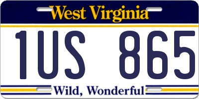 WV license plate 1US865