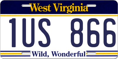 WV license plate 1US866