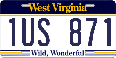WV license plate 1US871