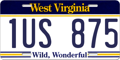 WV license plate 1US875