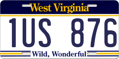 WV license plate 1US876