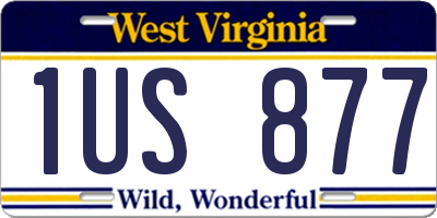 WV license plate 1US877
