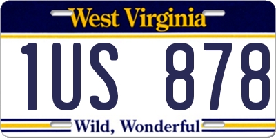 WV license plate 1US878