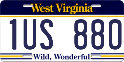 WV license plate 1US880