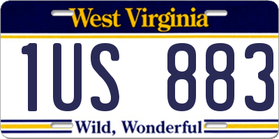 WV license plate 1US883