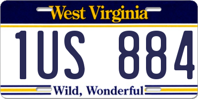 WV license plate 1US884