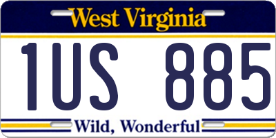 WV license plate 1US885