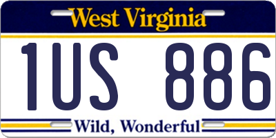 WV license plate 1US886
