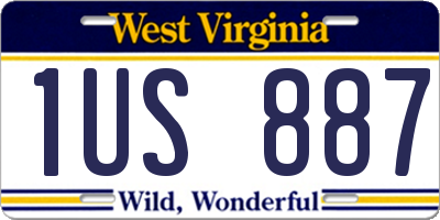 WV license plate 1US887