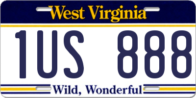 WV license plate 1US888