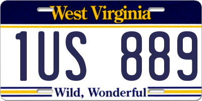 WV license plate 1US889