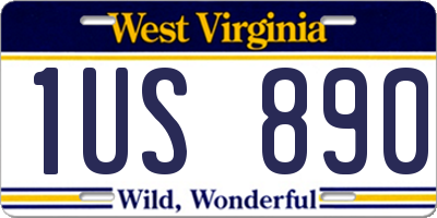 WV license plate 1US890